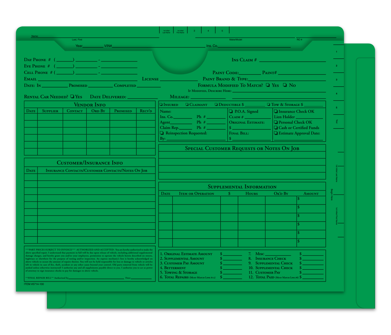 Ultra Heavy Duty Body Shop Jacket, Printed - GREEN - Box of 100