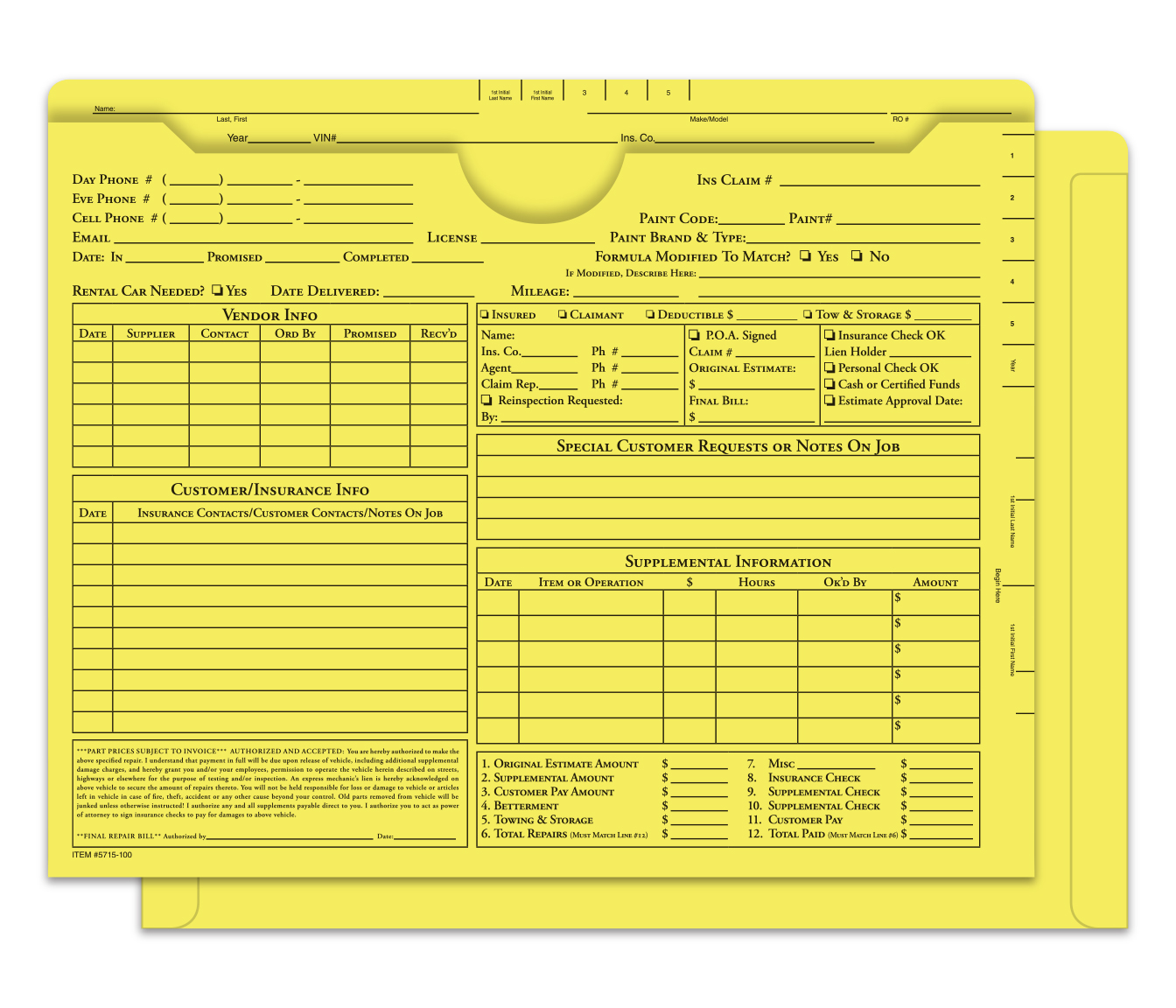 Ultra Heavy Duty Body Shop Jacket, Printed - YELLOW - Box of 100