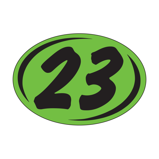 Window Sticker - Rounds - Black on Green - 2023 - Qty. 12