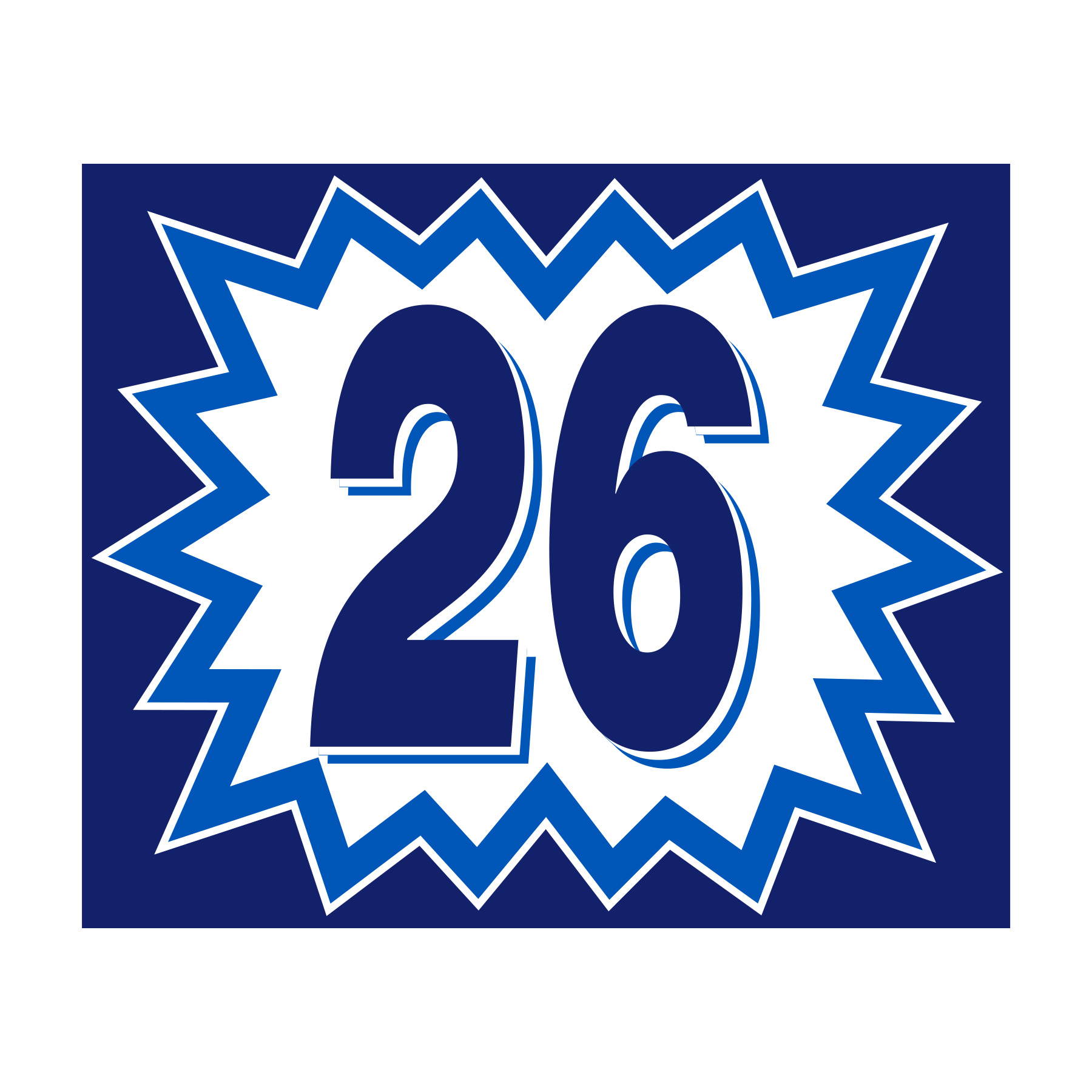 Window Sticker - Blasts - Blue & White - 2026 - Qty. 12