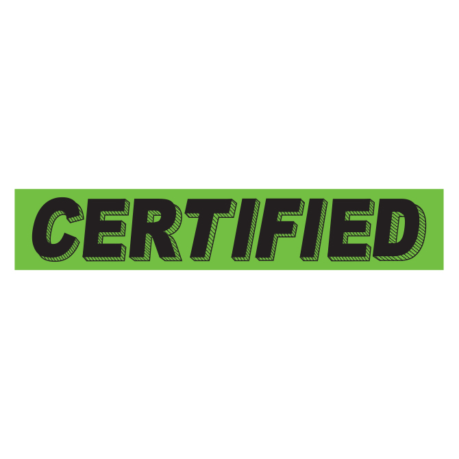 Flourescent Green & Black Slogan - Certified - Qty. 12