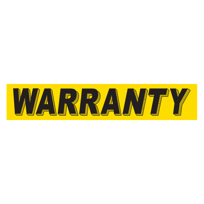 Yellow & BlackSlogan - Warranty - Qty. 12