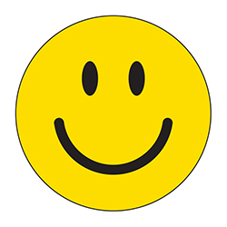 Window Sticker - Simple Smiley- 6" Diameter - Qty. 12