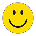 Window Sticker - Simple Smiley- 6" Diameter - Qty. 12