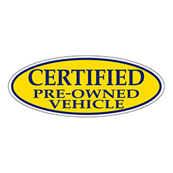 Window Sticker, Blue on Yellow Oval, CERTIFIED PRE OWNED VEHICLE - Qty. 12