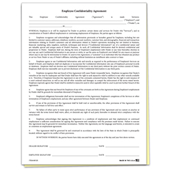 Employee Confidentiality Agreement Form - Qty of 100