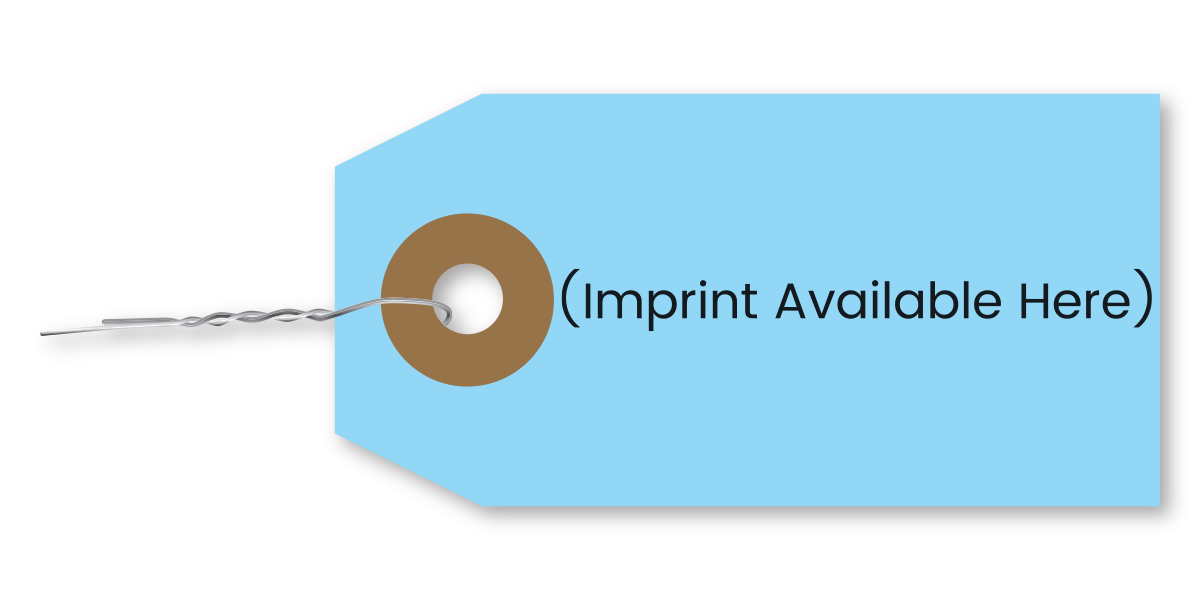 Imprinted Blue Tag With Wire Inserted - TWW-1 - Qty. 1 each