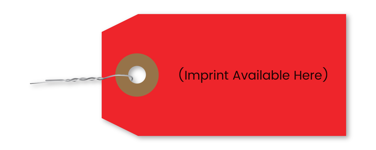 Imprinted Red Tag With Wire Inserted - TWW-2 - Qty. 1 each