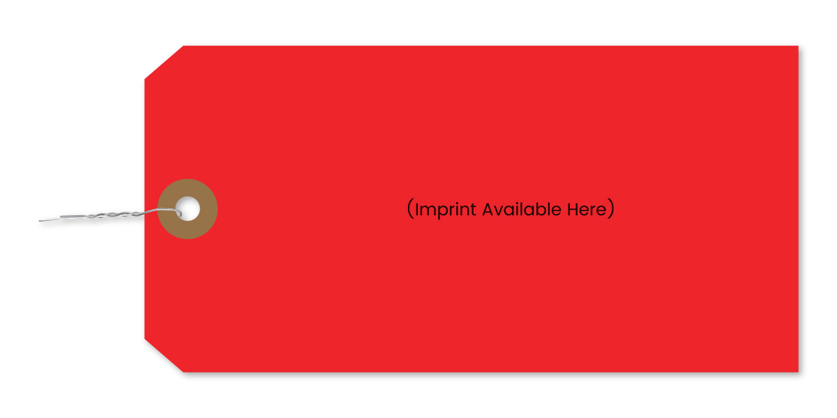 Imprinted Red Tag With Wire Inserted - TWW-8 - Qty. 1 each