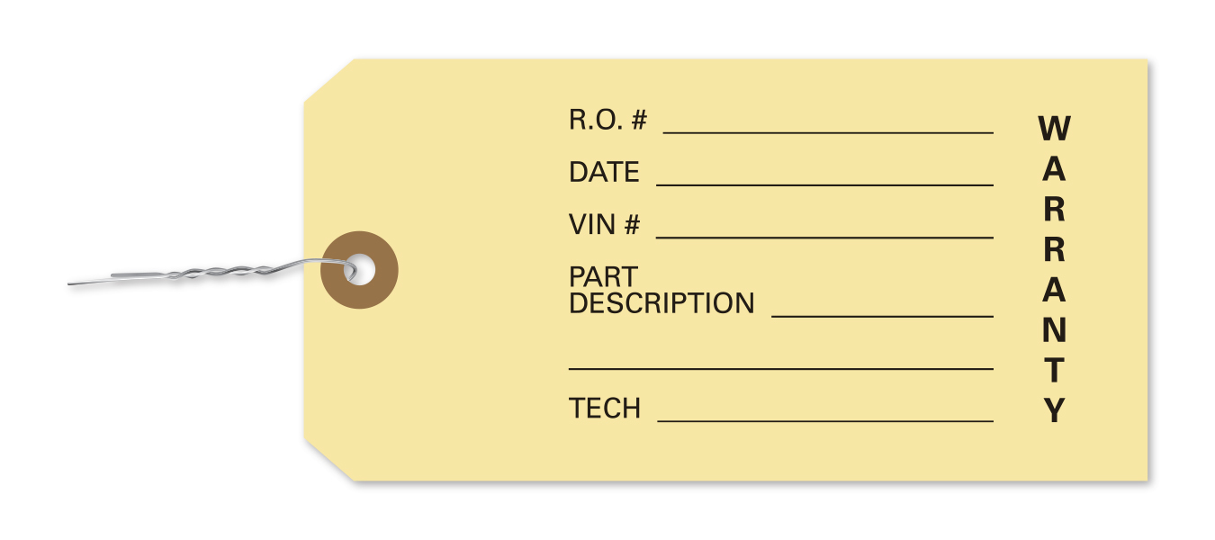 Warranty Parts Tag - Qty. 1000