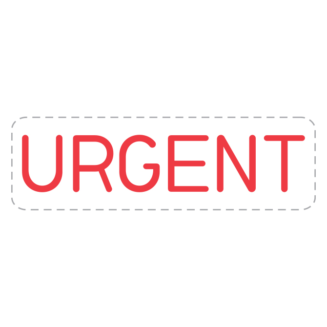 Self Inking Stamp - URGENT - Red Ink, 1/2" x 1 5/8" - Qty. 1