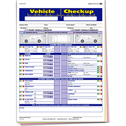 Vehicle Checkup/Inspection Report - 3 Part - Qty. 250
