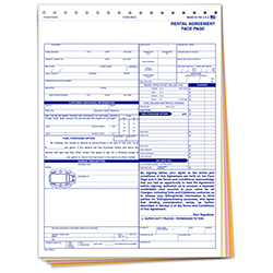 Rental Agreement - RAC - 4 Part - Qty. 100