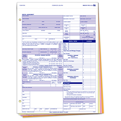Rental Agreement - CFD-252-PA4 - 4 Part - Qty. 100
