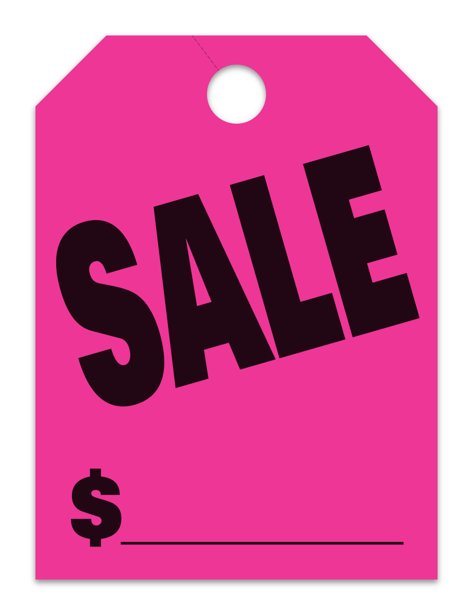 Hang Tags - Sale - Large, Pink - Qty. 50
