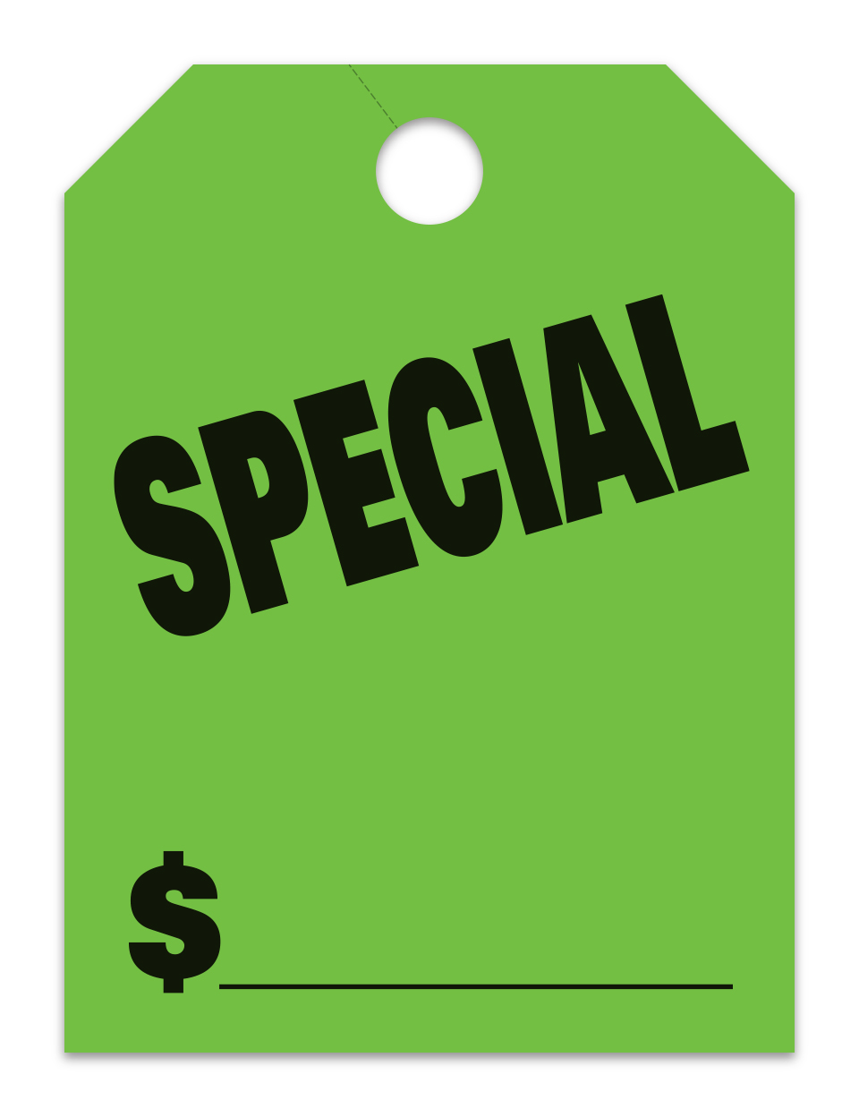 Hang Tags - Special - Large, Green - Qty. 50
