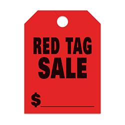 Hang Tags, Red Tag Sale - Large, Red - Qty. 50