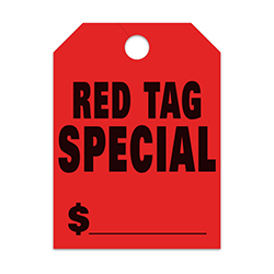 Hang Tags - Red Tag Special -  Large, Red - Qty. 50