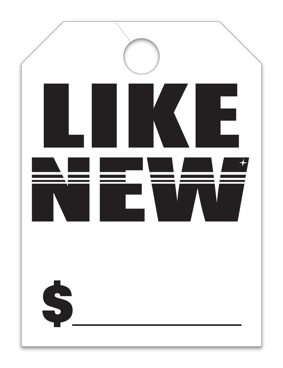 Hang Tags - Like New - Large, White - Qty. 50