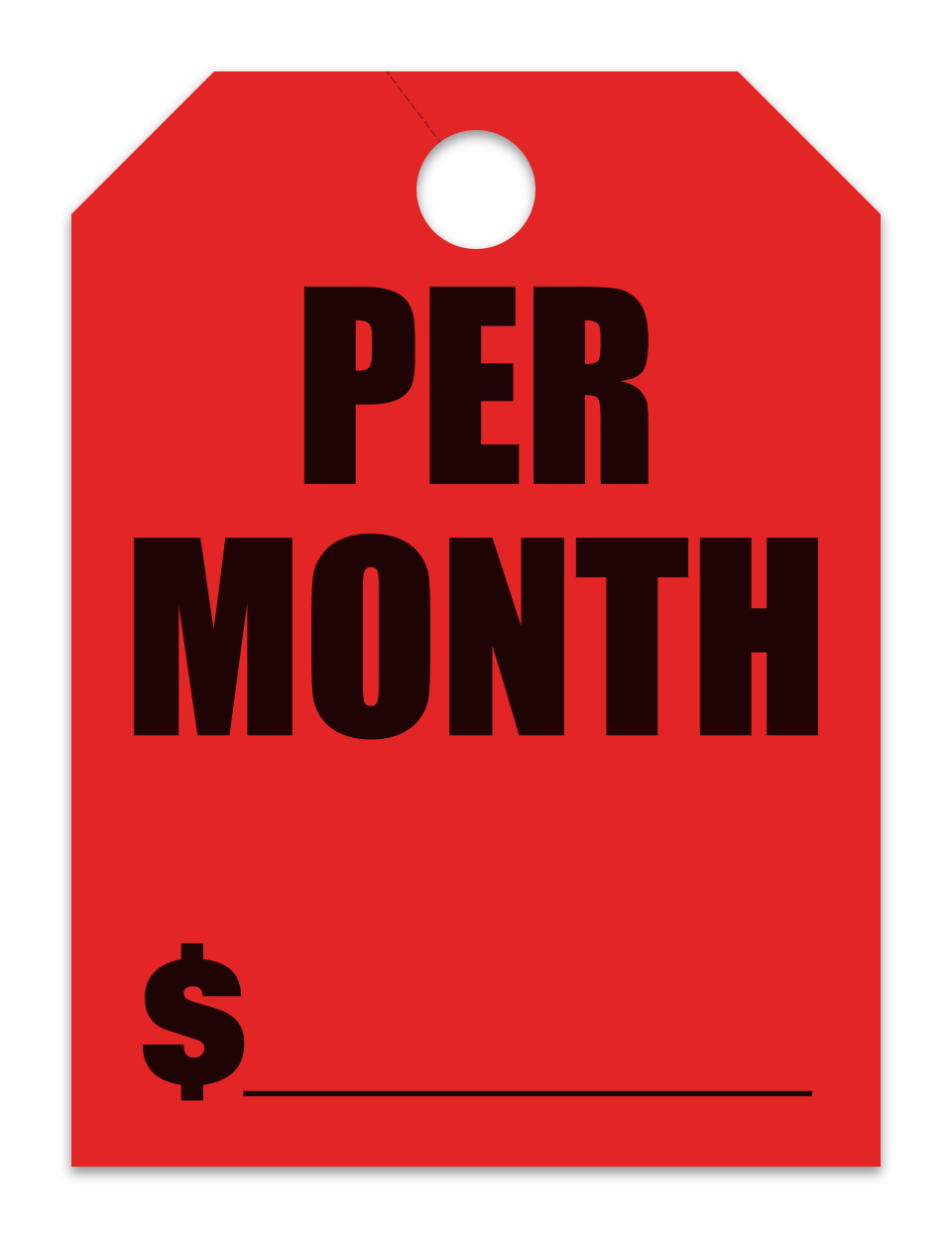 Hang Tags - Per Month - Large, Red - Qty. 50
