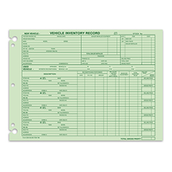 Vehicle Inventory Record - DSA-542-85 - Qty. 50