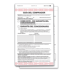 Buyers Guide - BG-2017 - As Is - 2 Part - SPANISH - Imprinted -Qty. 1 each