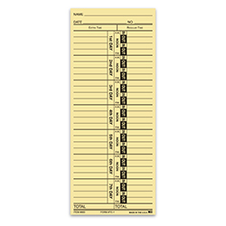 Time Clock Cards - TC-1 - Qty. 250