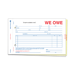 We Owe - SA-1506-3 - 3 Part - IMPRINTED - Qty. 1 each