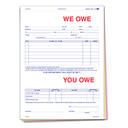 We Owe / You Owe - 872 - 3 Part - Qty. 100