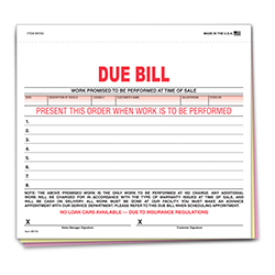Due Bill Form - 3 Part - Qty. 100