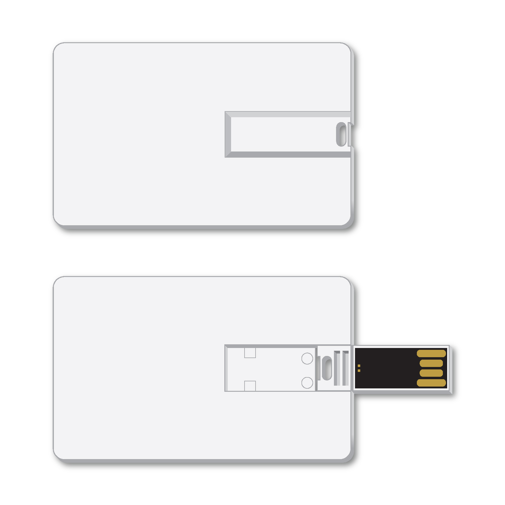 USB Flash Drive - 8 GB Credit Card Style - Blank -  Qty 1
