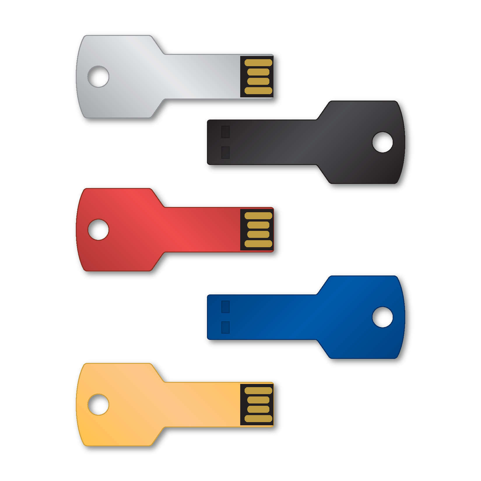 USB Flash Drive - 8 GB Key Style - Blank -  Qty 1