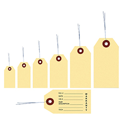 Manila Tags with Wire inserted